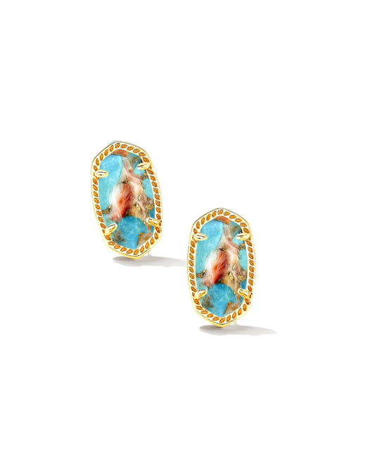 Kendra Scott GOLD BRONZE VEINED TURQUOISE MAGNESITE RED OYSTER