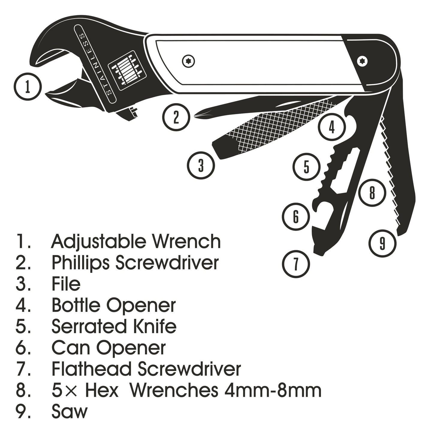 Wrench Multi-Tool, Wood