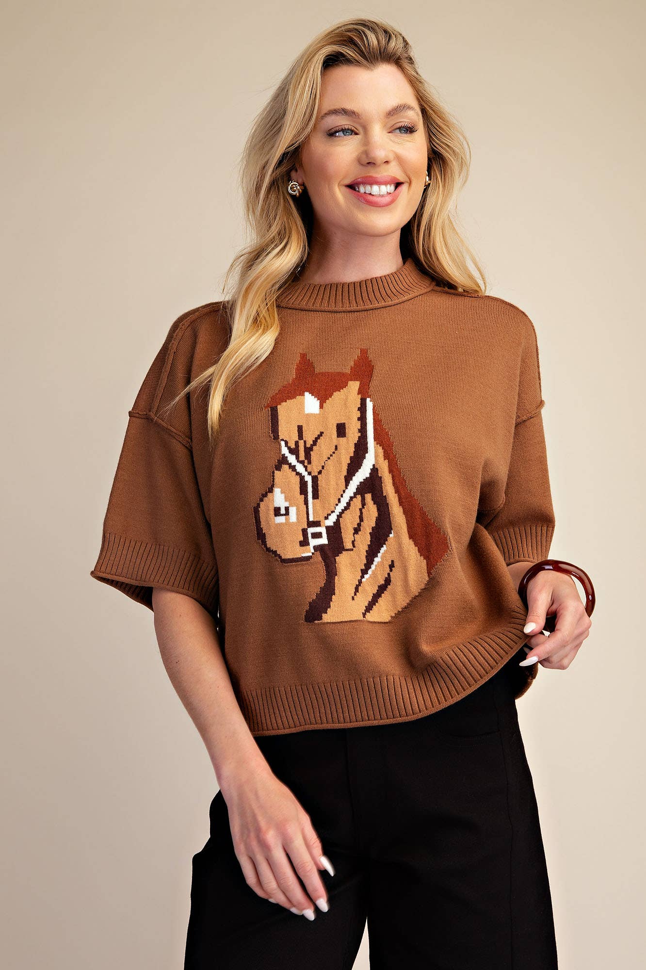 Western Horse Crew Neck Sweater