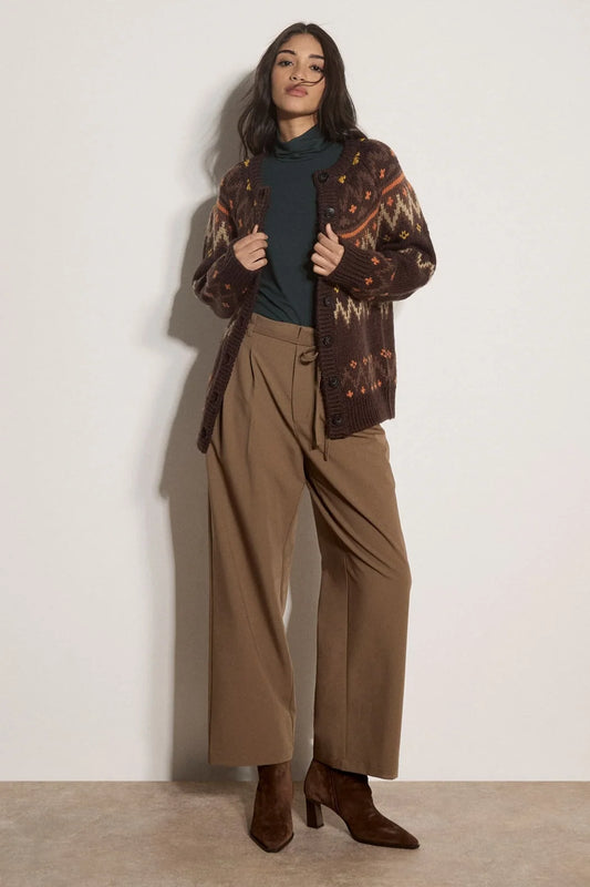 Fairisle Crew Neck Cardigan