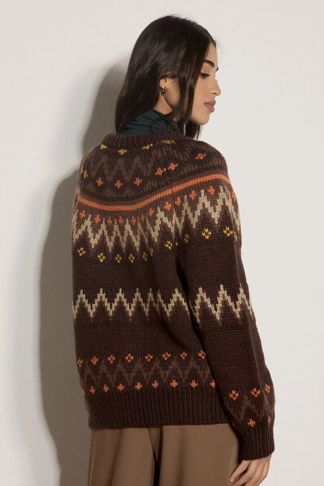 Fairisle Crew Neck Cardigan
