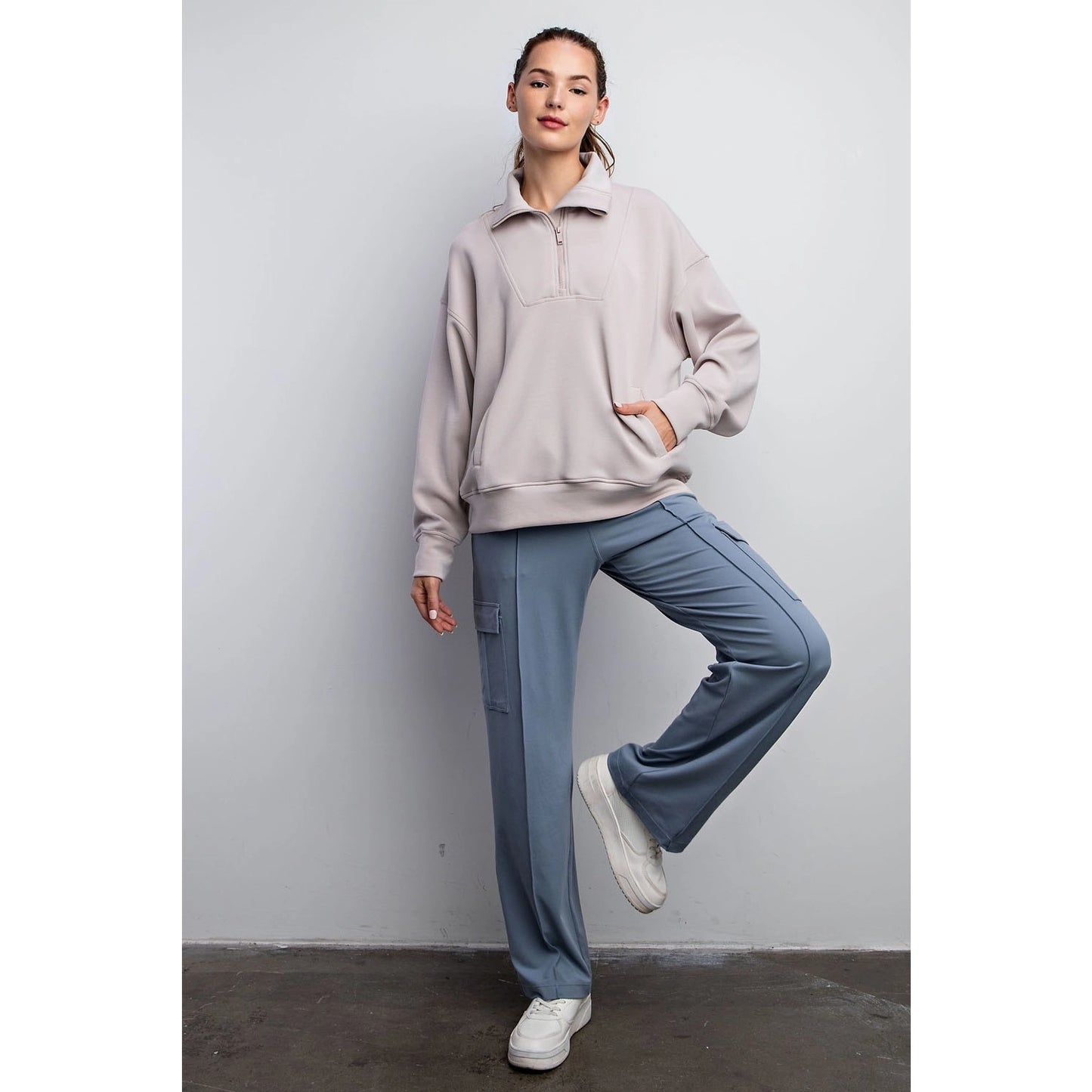 Modal Scuba Quarter Zip Funnel Neck Pullover