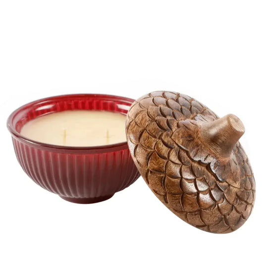 Lux Fragrances Apple Jack Glass Acorn Candle