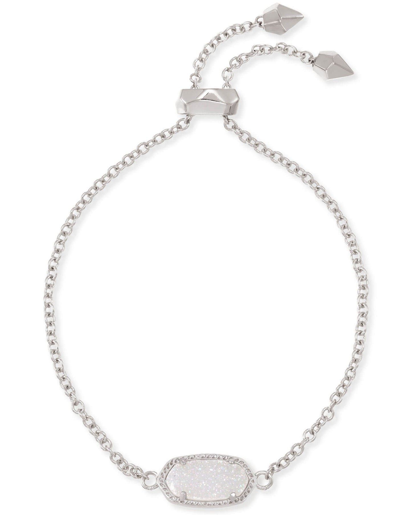 Kendra Scott ELAINA DELICATE CHAIN BRACELET Silver IRIDESCENT DRUSY