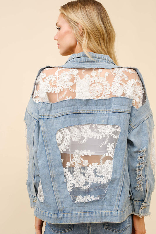 Frayed & Feminine Oversized Jacket