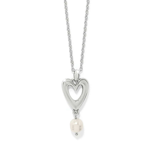 Brighton Cascade Open Heart Pearl Petite Necklace