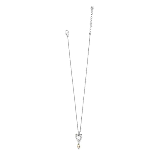 Brighton Cascade Open Heart Pearl Petite Necklace
