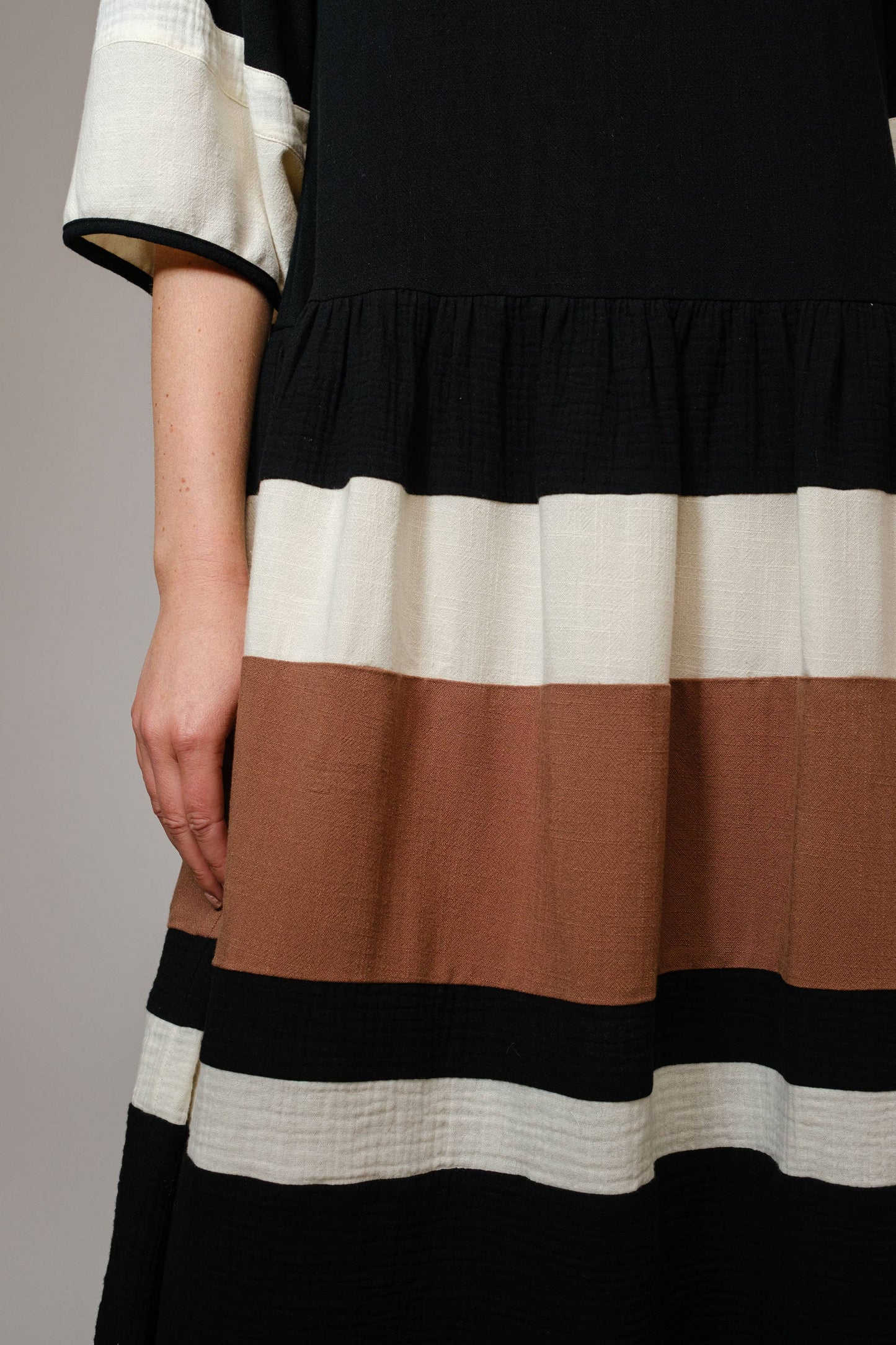 Color Block Stripe Midi Dress