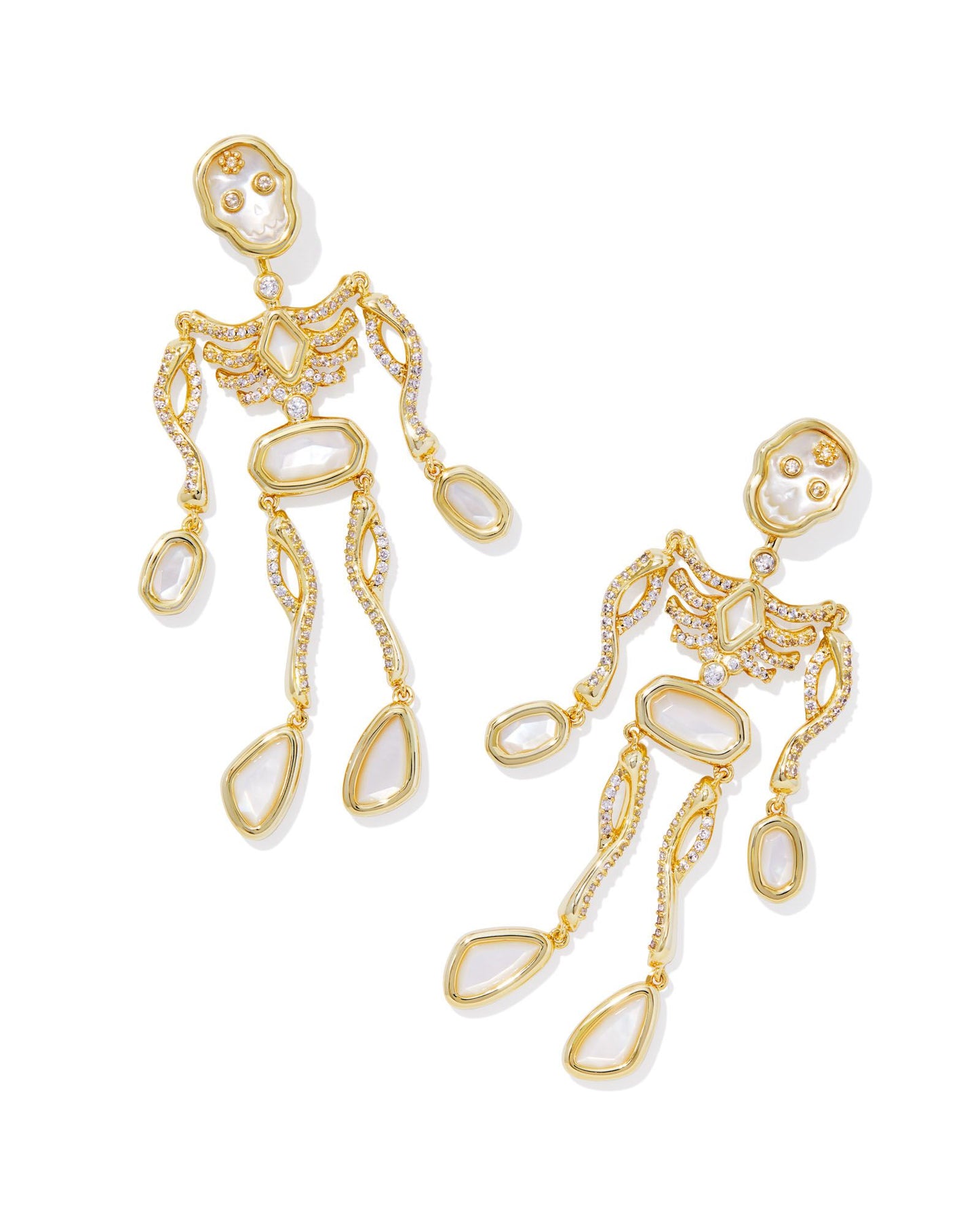 Kendra Scott Skeleton Statement Earrings in Ivory Mother of Pearl