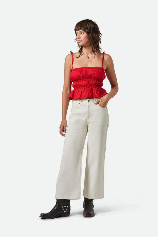 Brixton Margo Cropped 5-Pocket Pant - Off White