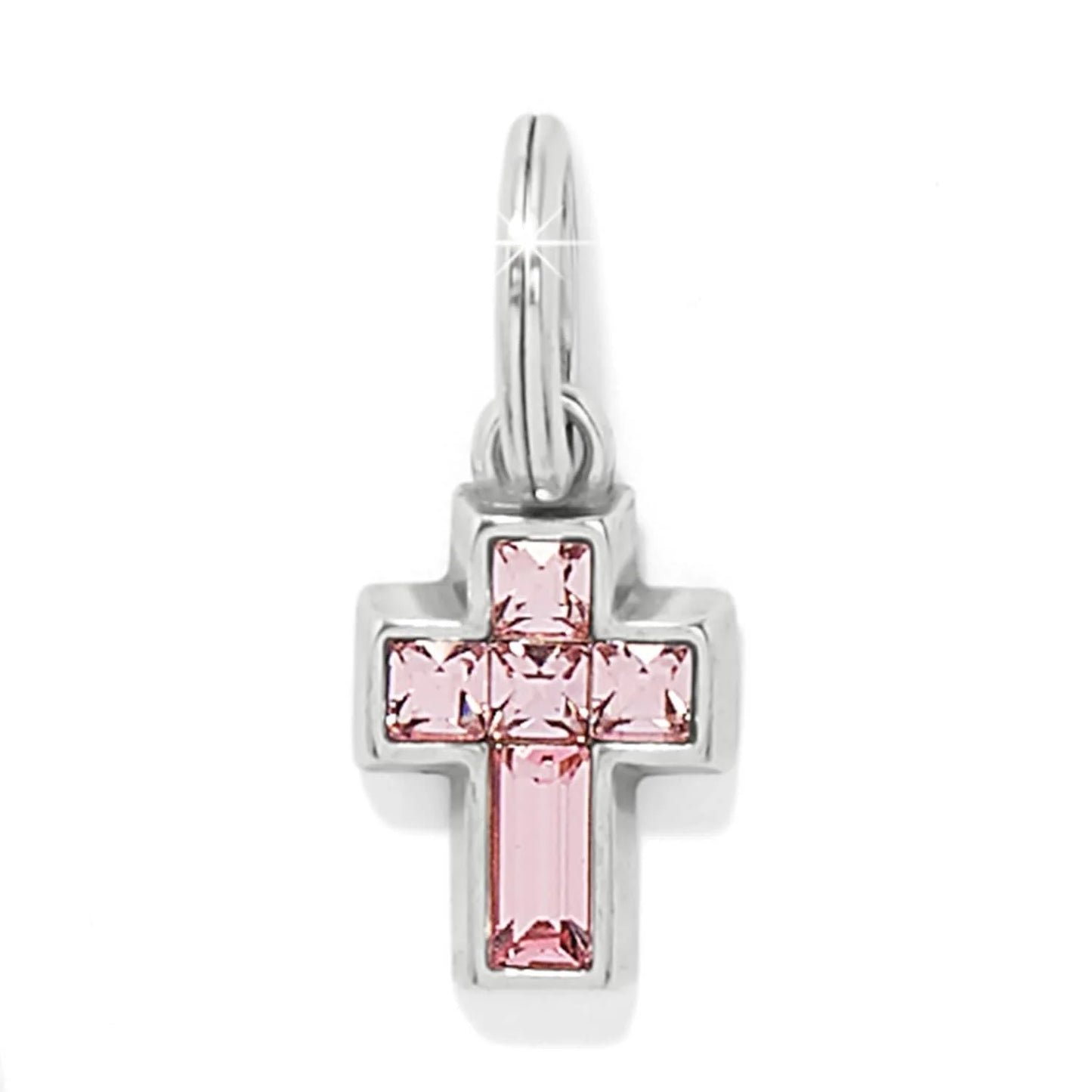 Brighton Light Rose Crystal Cross Charm