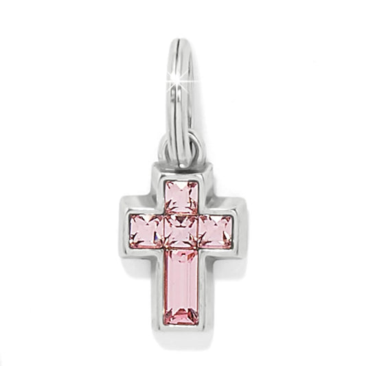 Brighton Light Rose Crystal Cross Charm