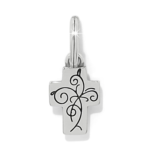 Brighton Light Rose Crystal Cross Charm