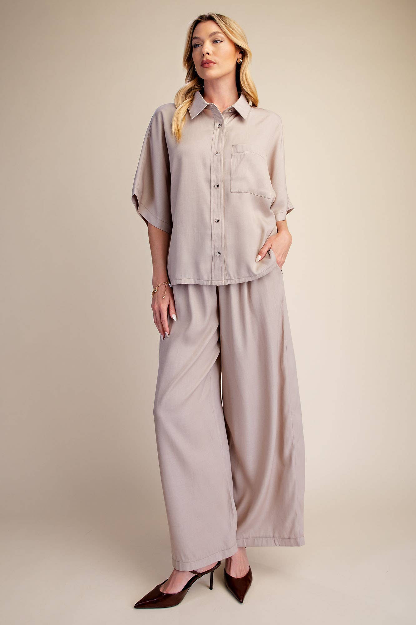 Drawstring Wide Leg Pants