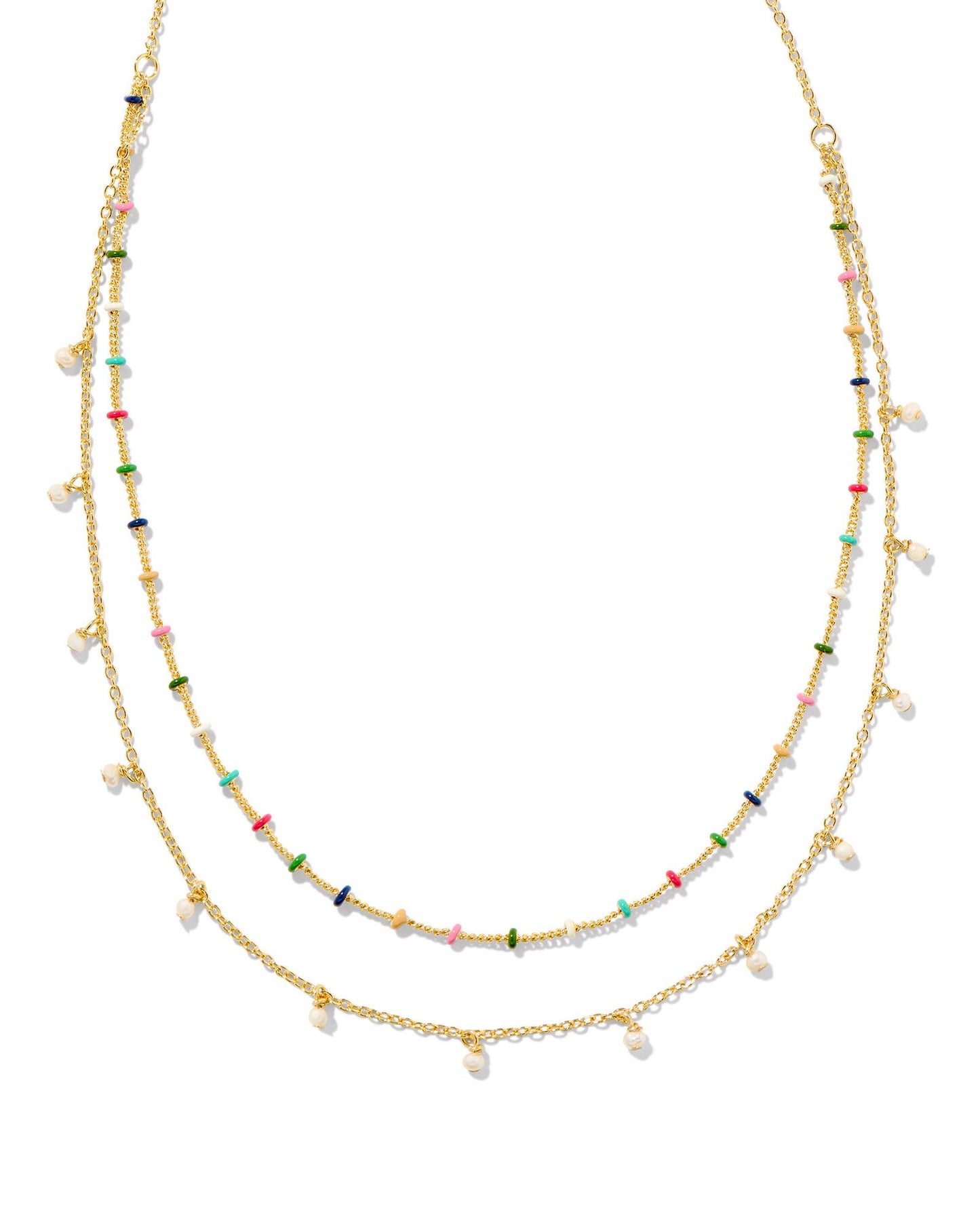 Eve Multi Strand Necklace in Gold Multi Mix