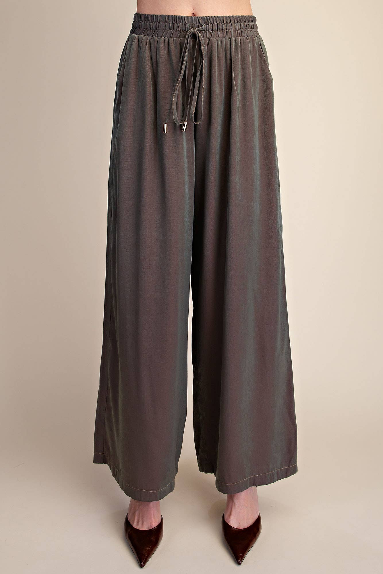 Drawstring Wide Leg Pants