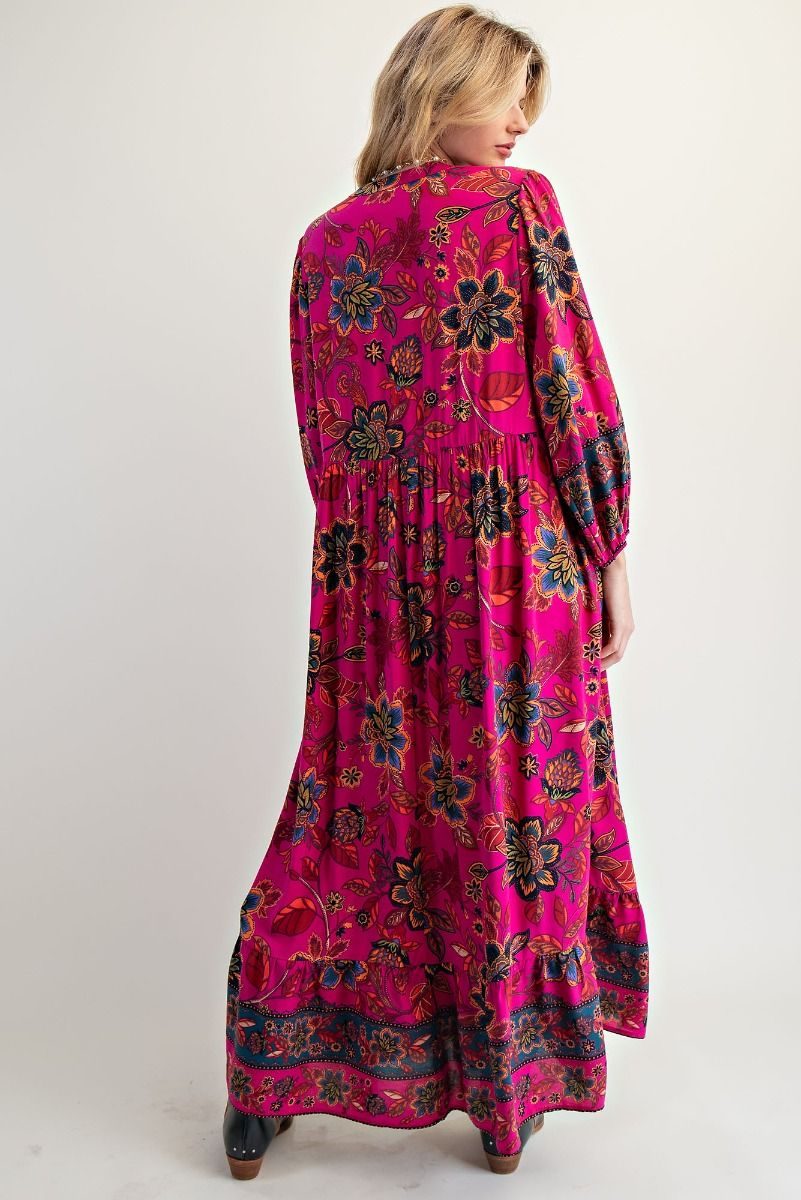 Magenta Floral Dress