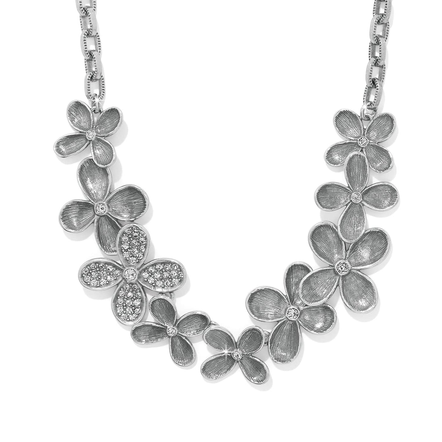 Brighton Everblooming Petal Pave Silver Necklace