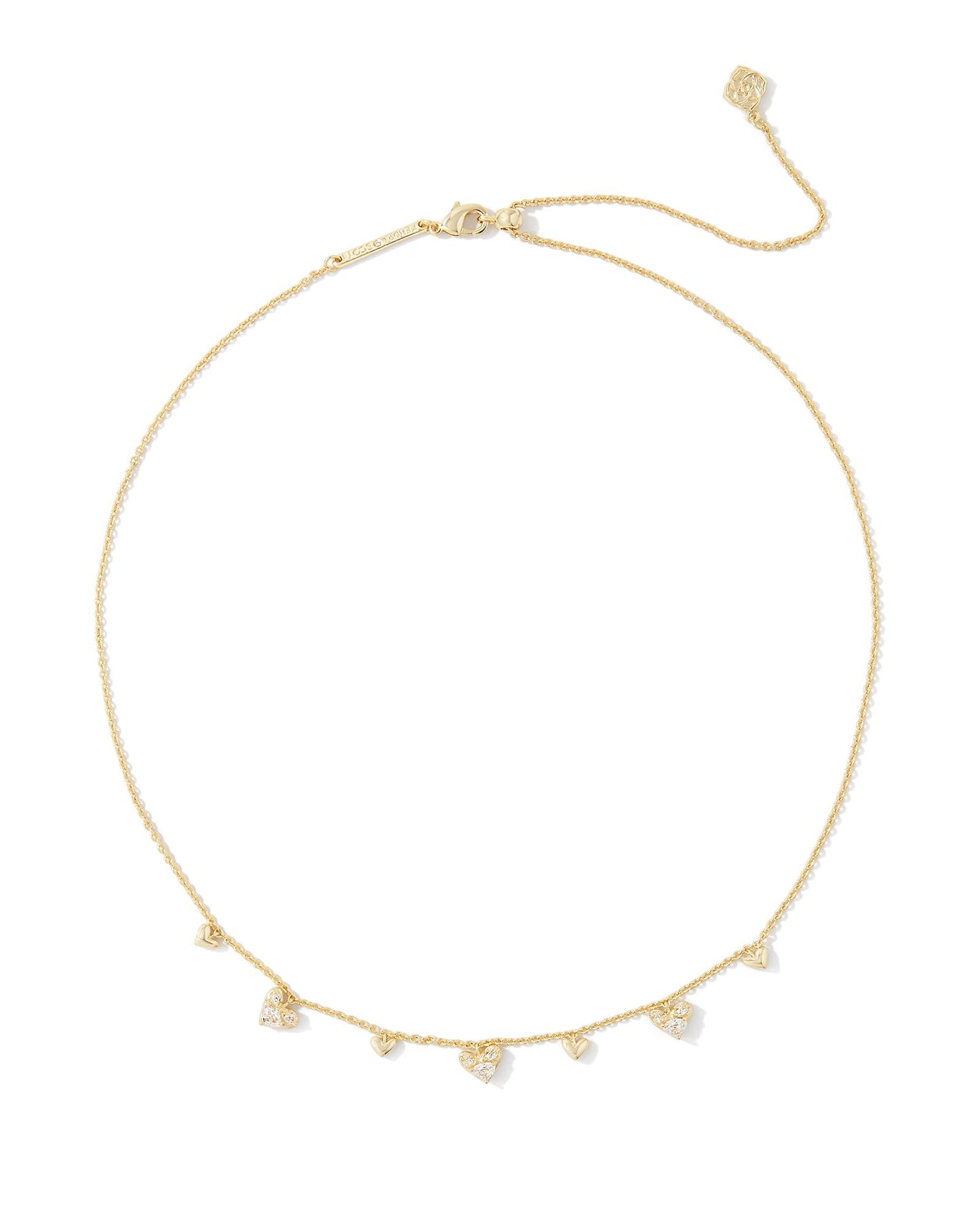 Kendra Scott HAVEN HEART CRYSTAL CHOKER NECKLACE GOLD or SILVER WHITE CZ