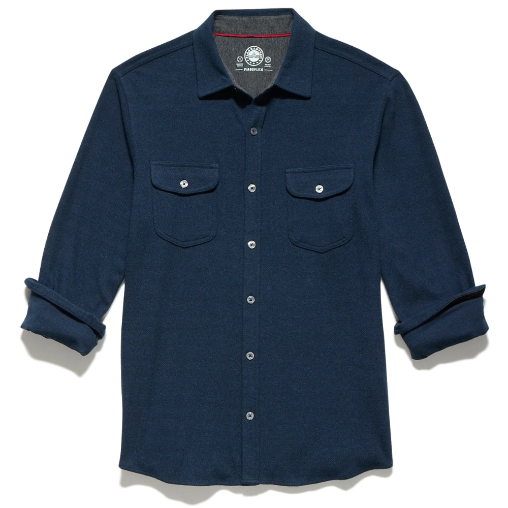 Flag & Anthem Hero Solid Twill Knit Flannel Shirt – Navy
