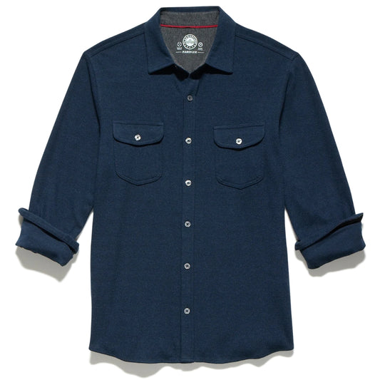 Flag & Anthem Hero Solid Twill Knit Flannel Shirt – Navy
