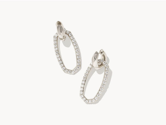 Kendra Scott Danielle Convertible Link Earrings in White Crystal