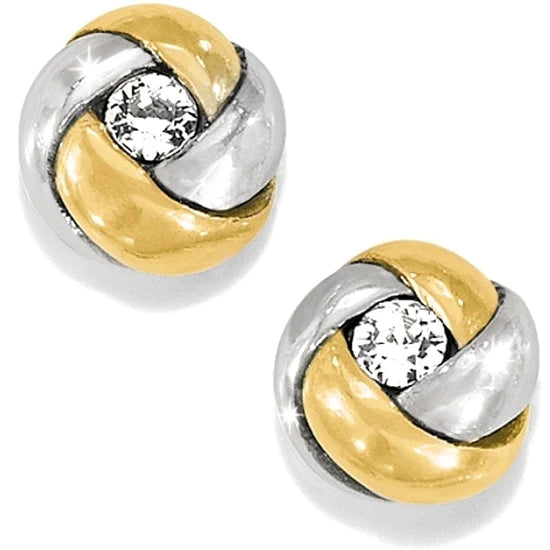 Brighton Love Me Knot Mini Post Earrings-silver or silver&gold