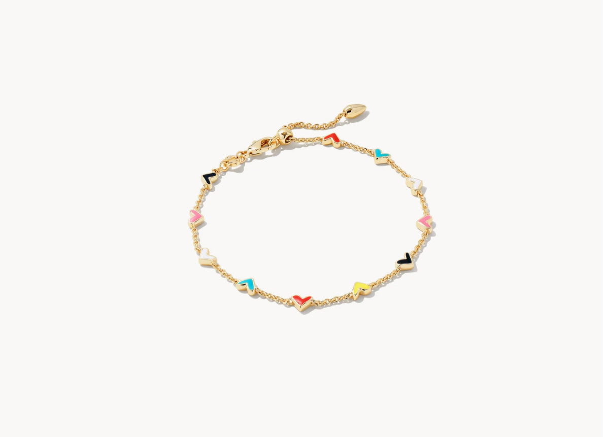 Kendra Scott Haven Heart Gold Chain Bracelet in Multi Mix