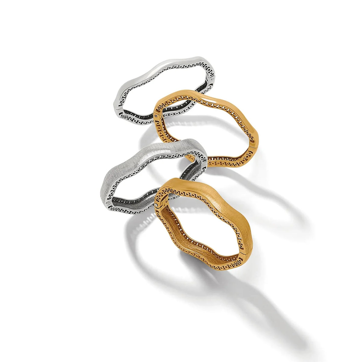 Brighton Inner Circle Wide Hinged Bangle Silver or Gold