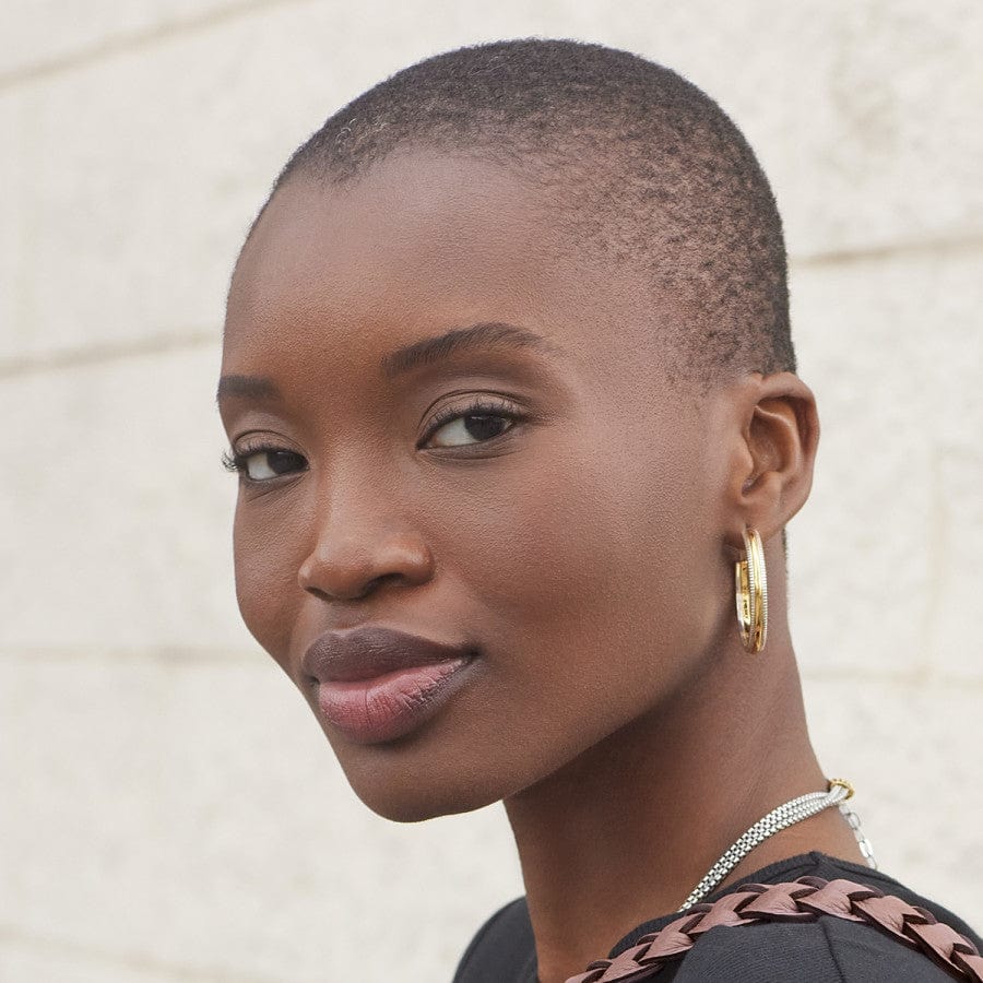 Brighton Interlok Noir Heirlom Hoop Earrings