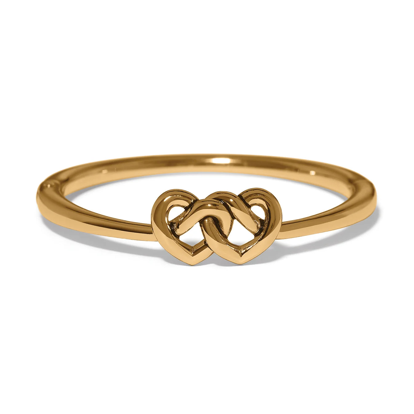 Brighton Gold Interlok Linked Hearts Hinged Bangle