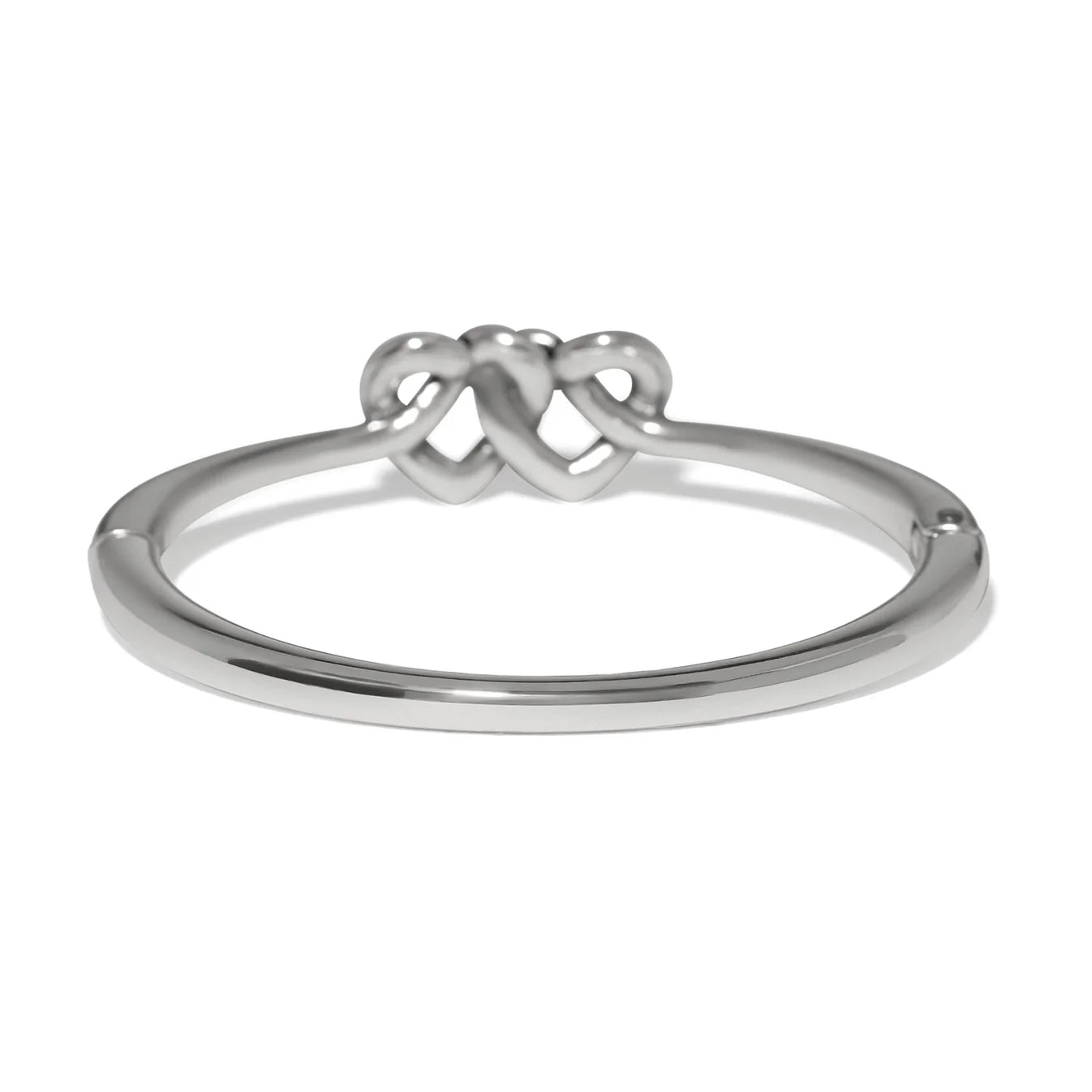 Brighton Silver Interlok Linked Hearts Hinged Bangle