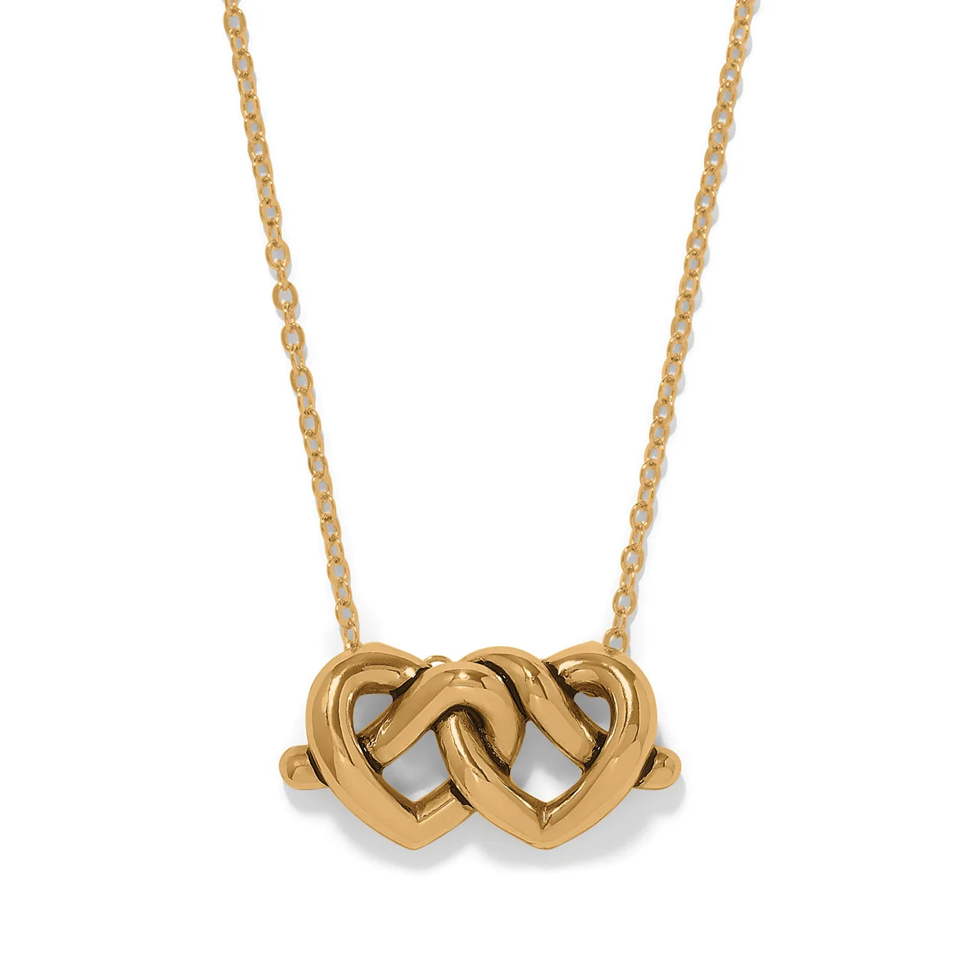 Brighton Gold Interlok Linked Hearts Necklace