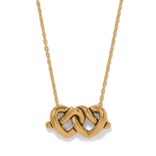 Brighton Gold Interlok Linked Hearts Necklace
