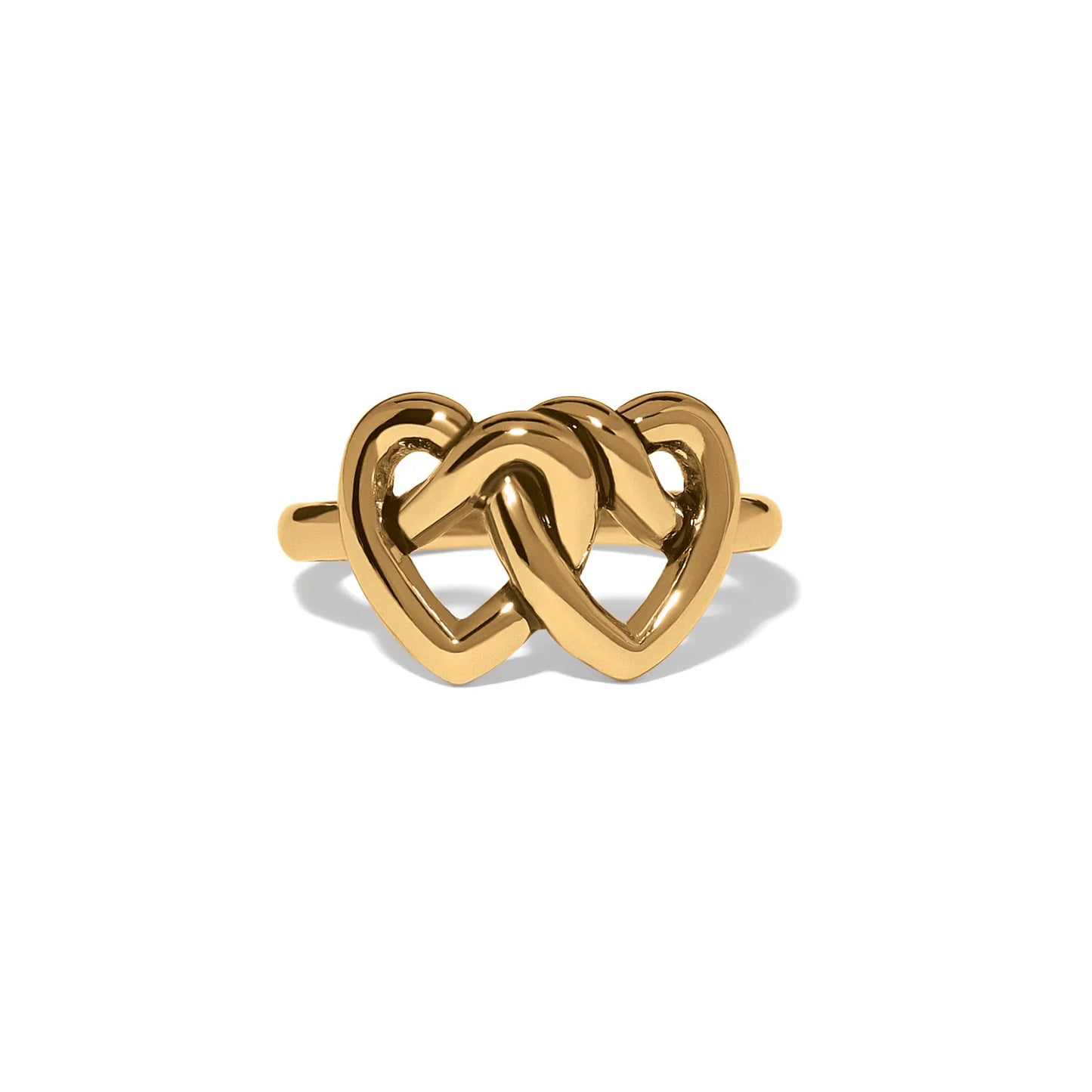 Brighton Interlok Linked Hearts Ring Gold