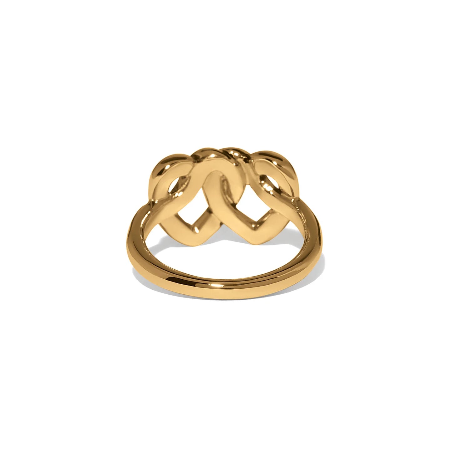 Brighton Interlok Linked Hearts Ring Gold