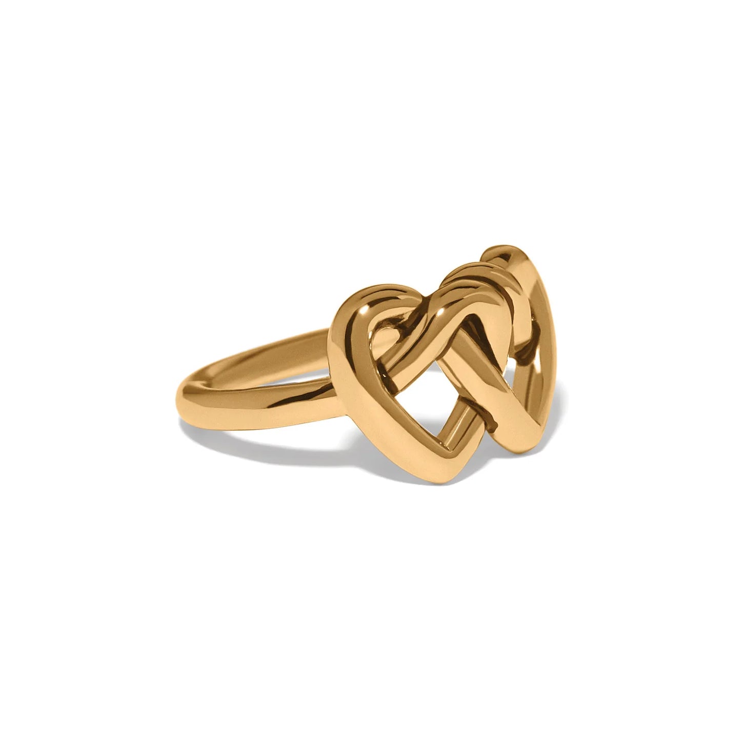 Brighton Interlok Linked Hearts Ring Gold