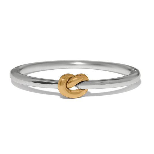 Brighton Interlok Single Knot Two Tone Hinged Bangle