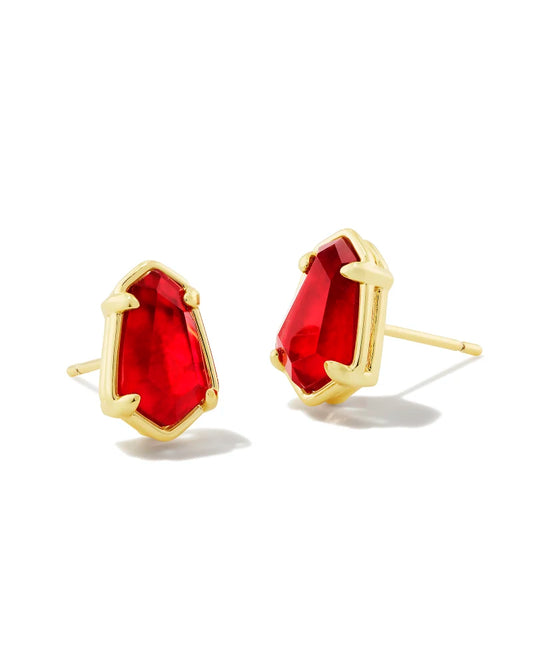 Kendra Scott Alexandria Gold Stud Earrings (Cranberry Illusion or Iridescent Drusy)