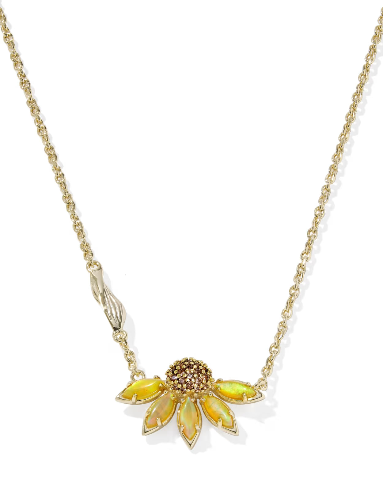 Kendra Scott Anya Flower Gold Yellow Mix Short Pendant Necklace