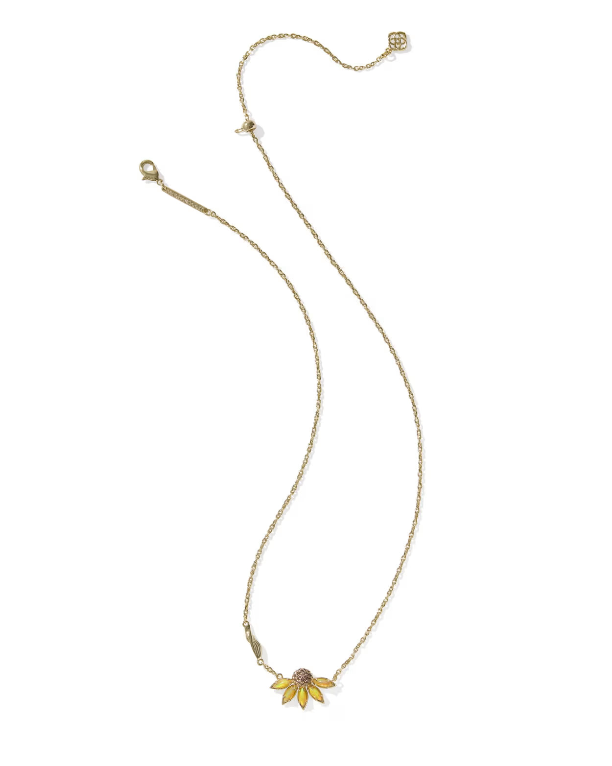 Kendra Scott Anya Flower Gold Yellow Mix Short Pendant Necklace