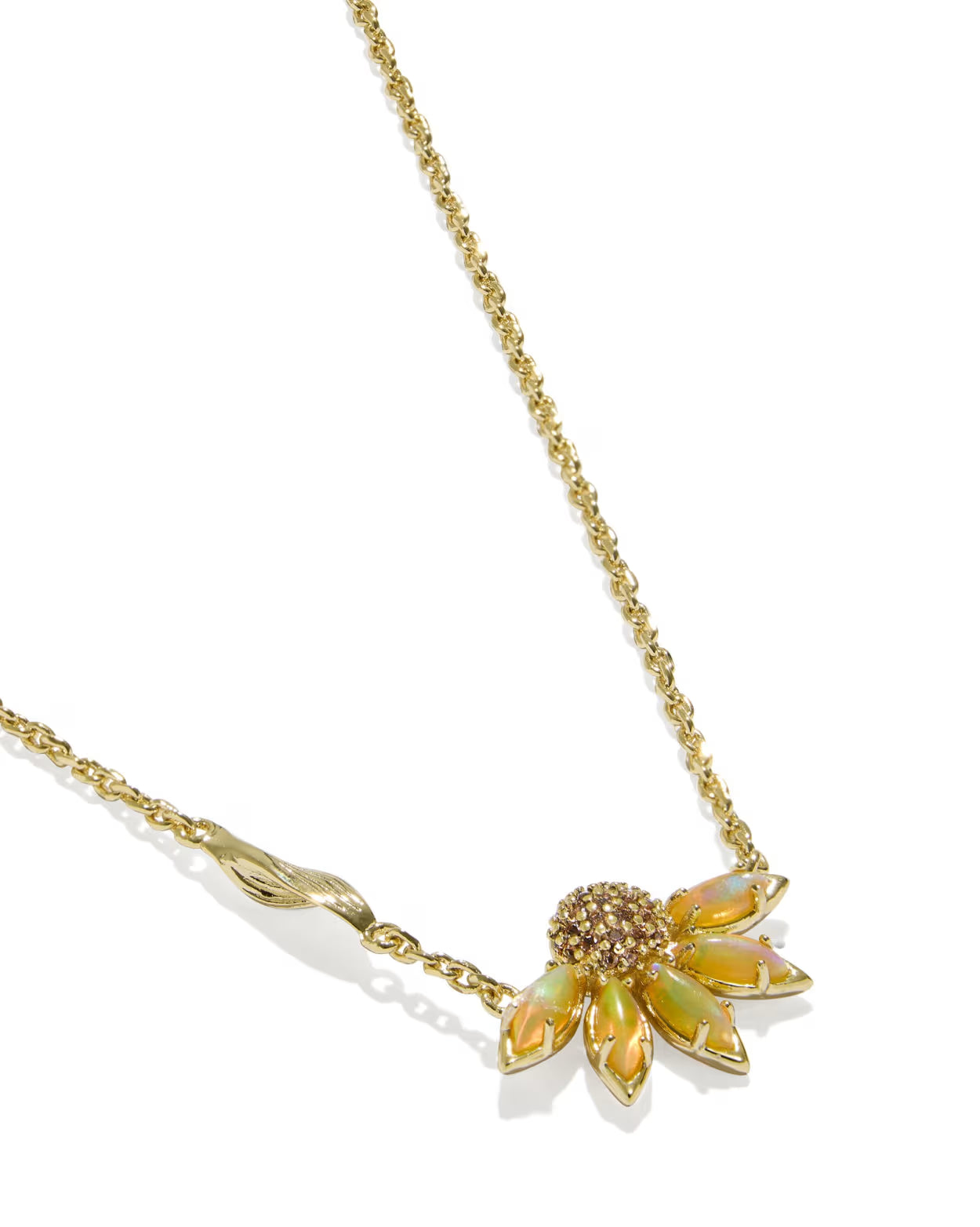 Kendra Scott Anya Flower Gold Yellow Mix Short Pendant Necklace