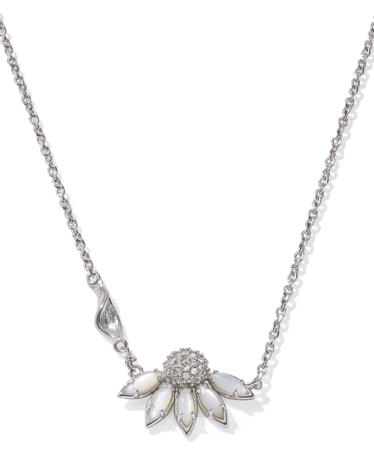 Kendra Scott Anya Flower Silver Short Pendant Necklace