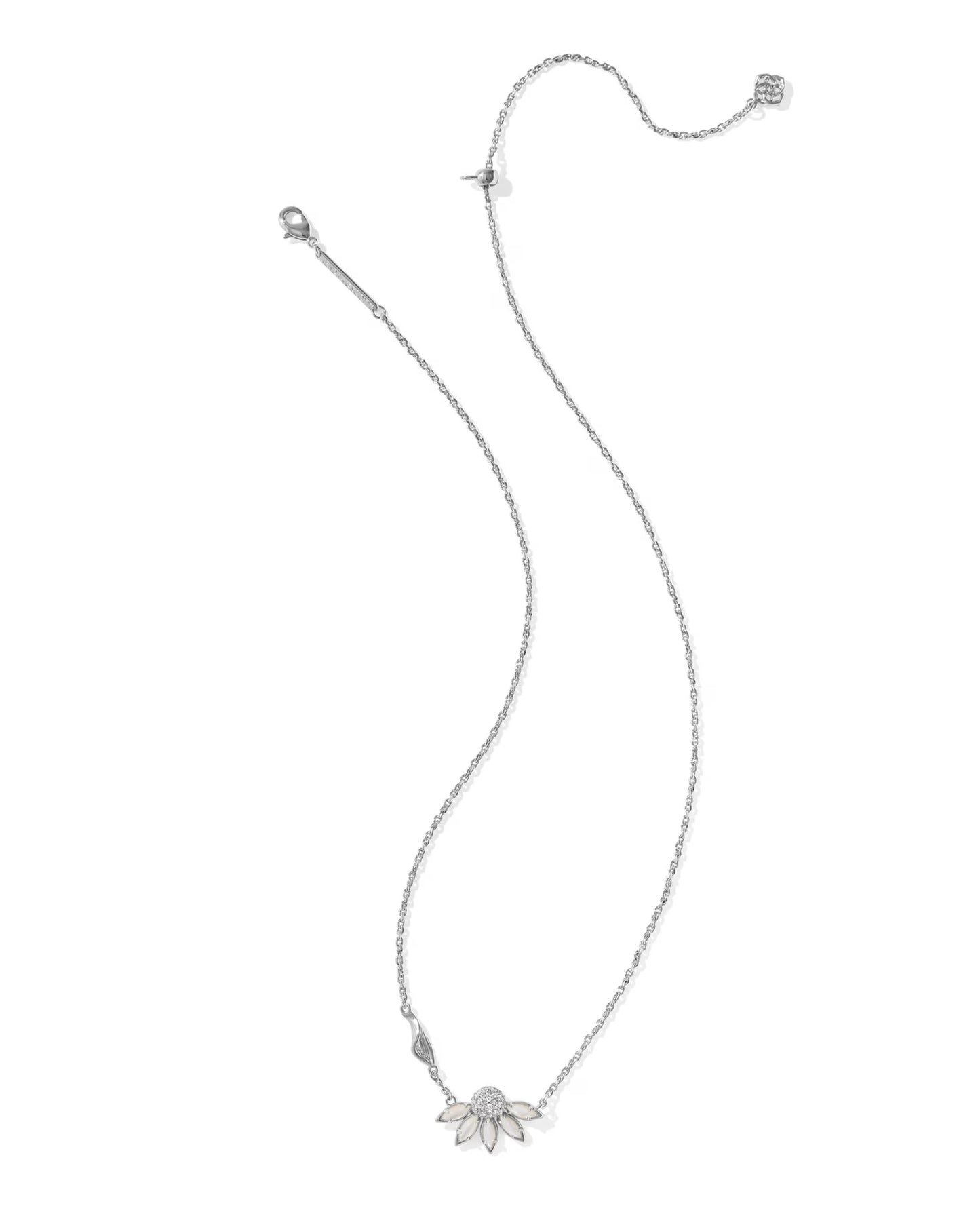 Kendra Scott Anya Flower Silver Short Pendant Necklace