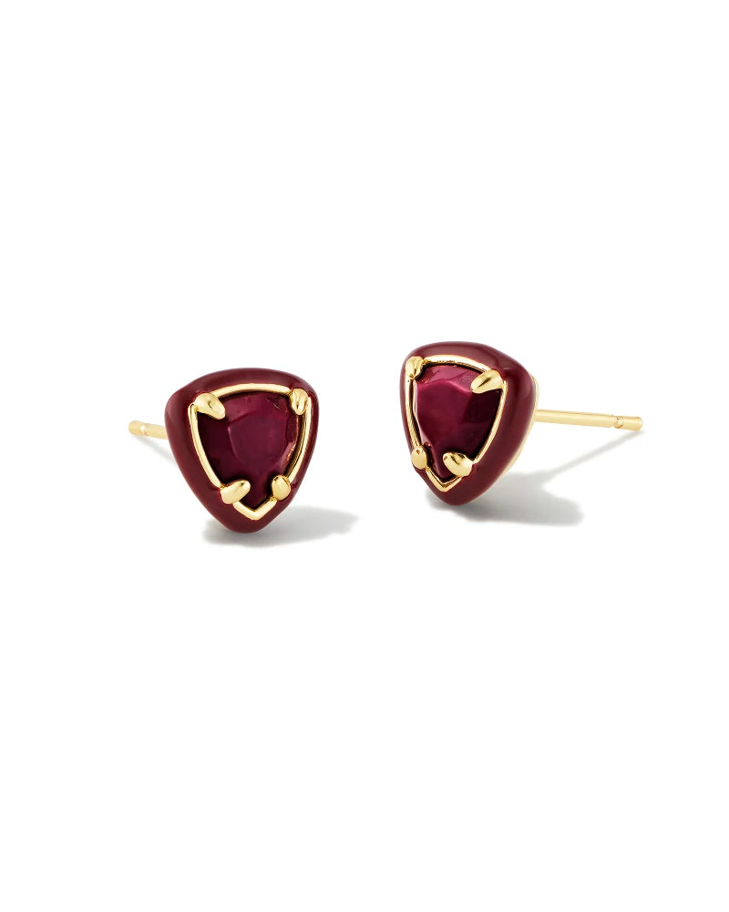 Kendra Scott Arden Gold Enamel Framed Stud Earrings (Multiple Colors)