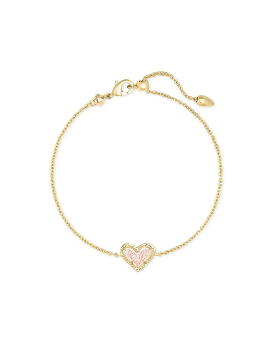 Kendra Scott Ari Gold Drusy Heart Bracelet