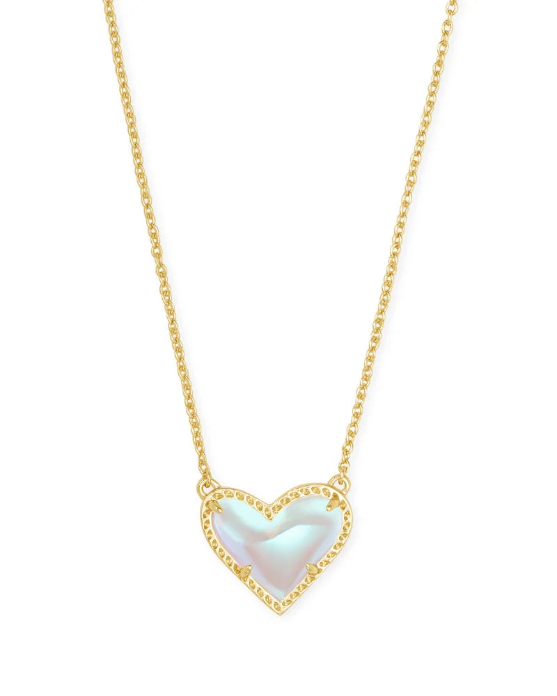 Kendra Scott Ari Heart Gold Pendant Necklace (Multiple Colors)