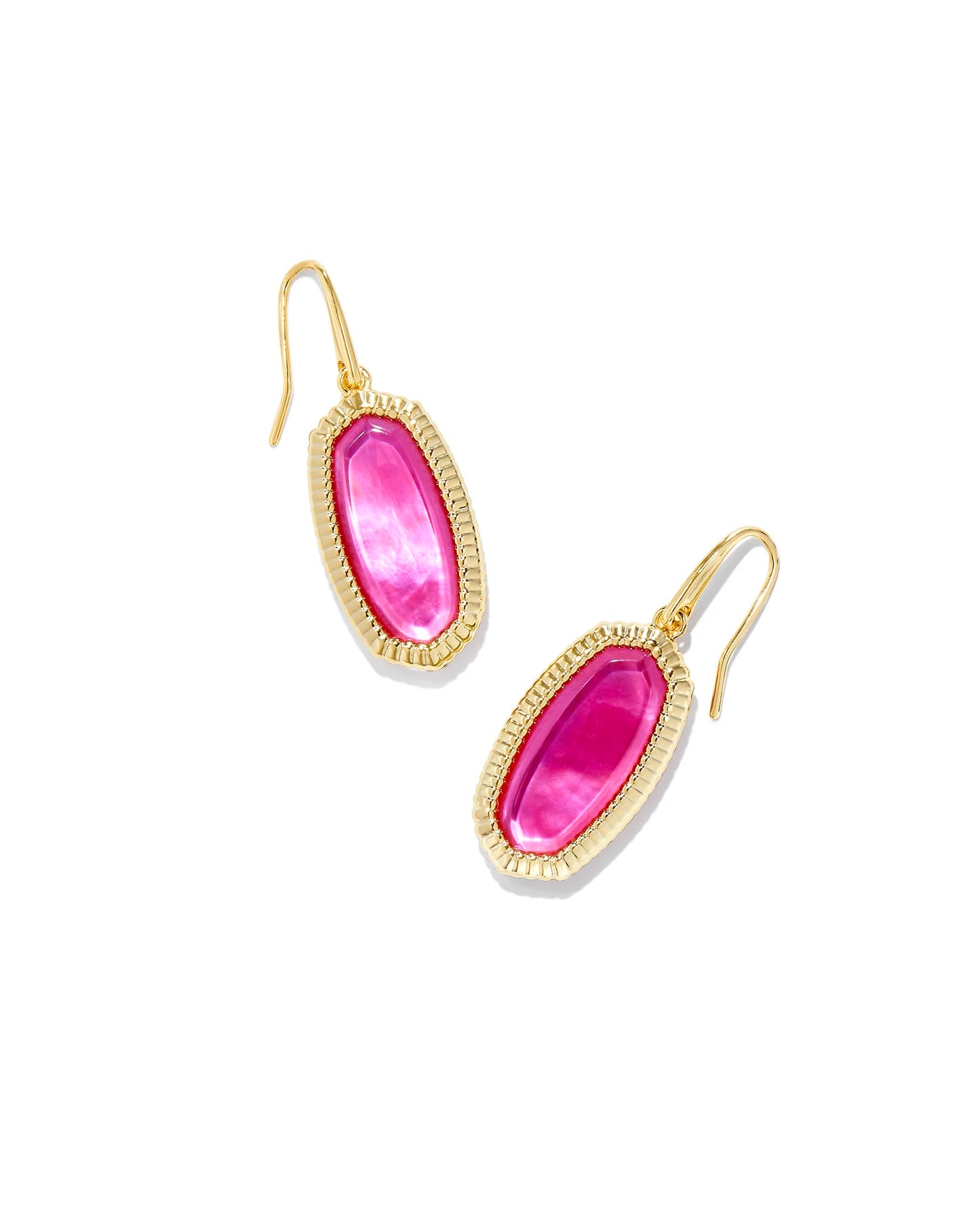 Dani Gold Ridge Frame Drop Earrings (Multiple Colors)