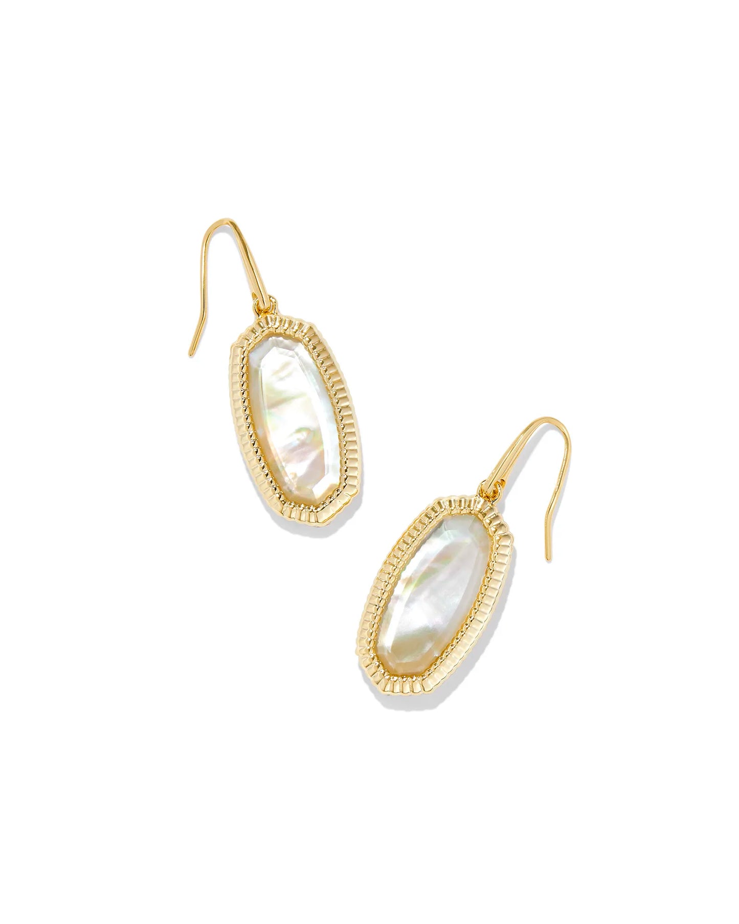 Dani Gold Ridge Frame Drop Earrings (Multiple Colors)