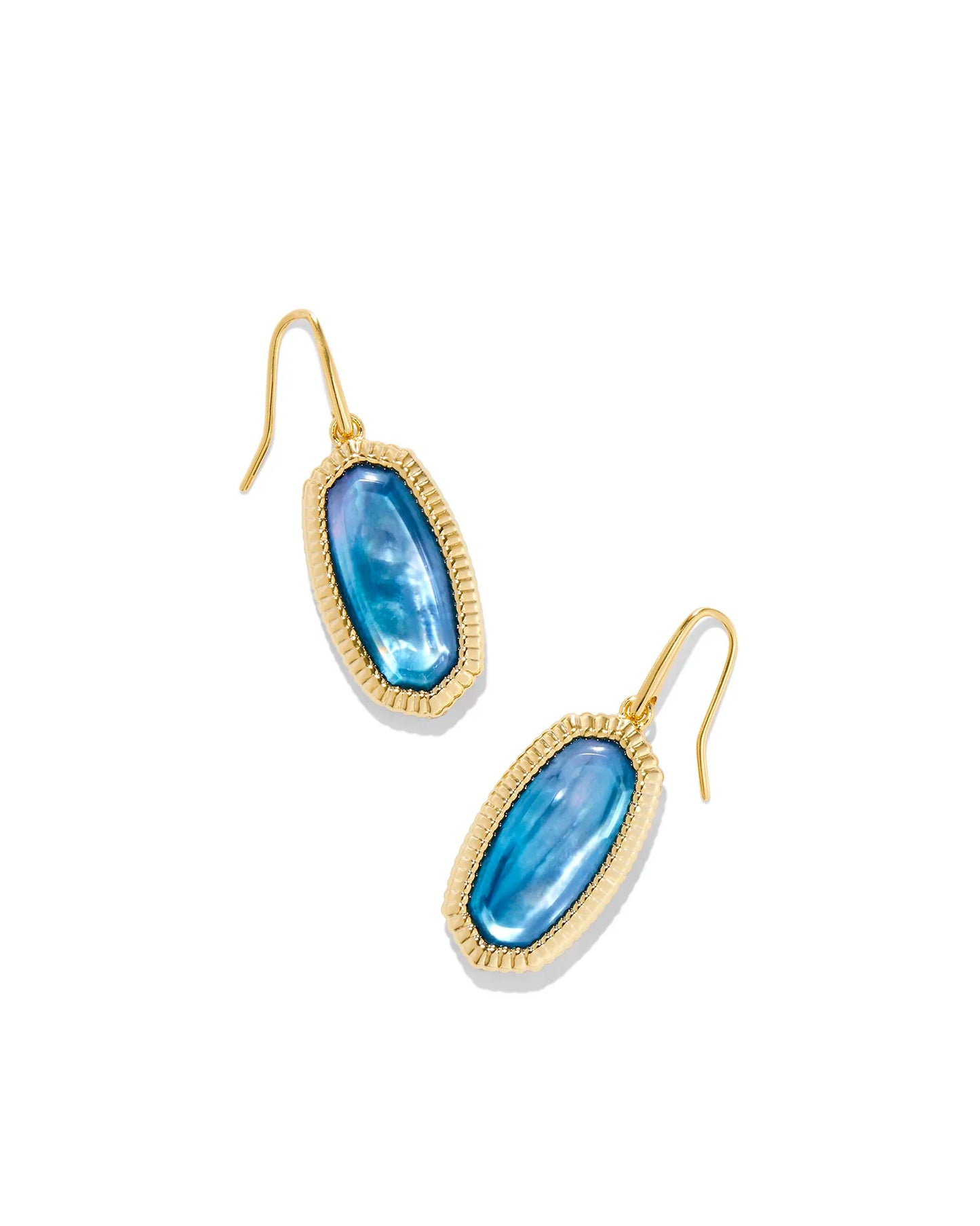 Dani Gold Ridge Frame Drop Earrings (Multiple Colors)